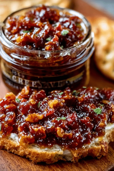 Sweet & Savory Apple Whiskey Bacon Jam Spread!