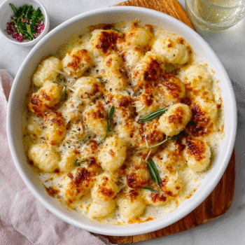 Truffle & Garlic Parmesan Gnocchi Bake