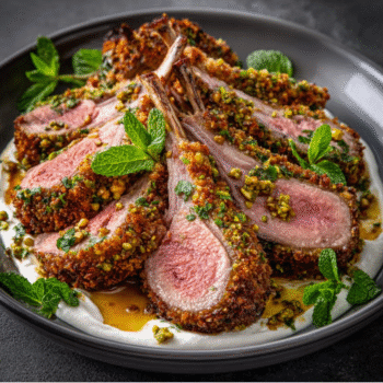Turkish Pistachio-Crusted Lamb with Yogurt & Mint