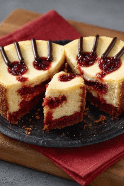 Vampire Bite Red Velvet Cheesecake