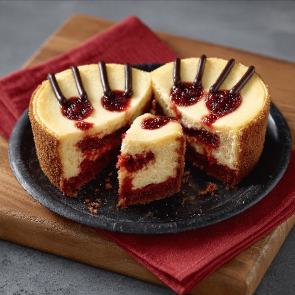 Vampire Bite Red Velvet Cheesecake