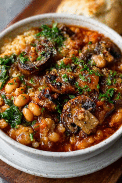 Vegan Smoked Mushroom & Bean Stew