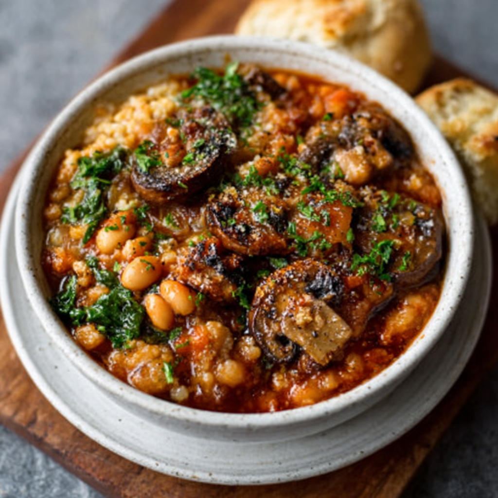 Vegan Smoked Mushroom & Bean Stew