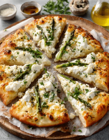 White Pizza with Asparagus and Ricotta