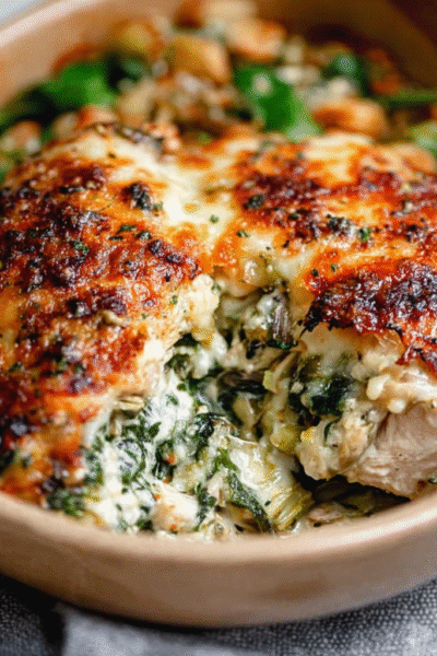 spinach artichoke chicken bake