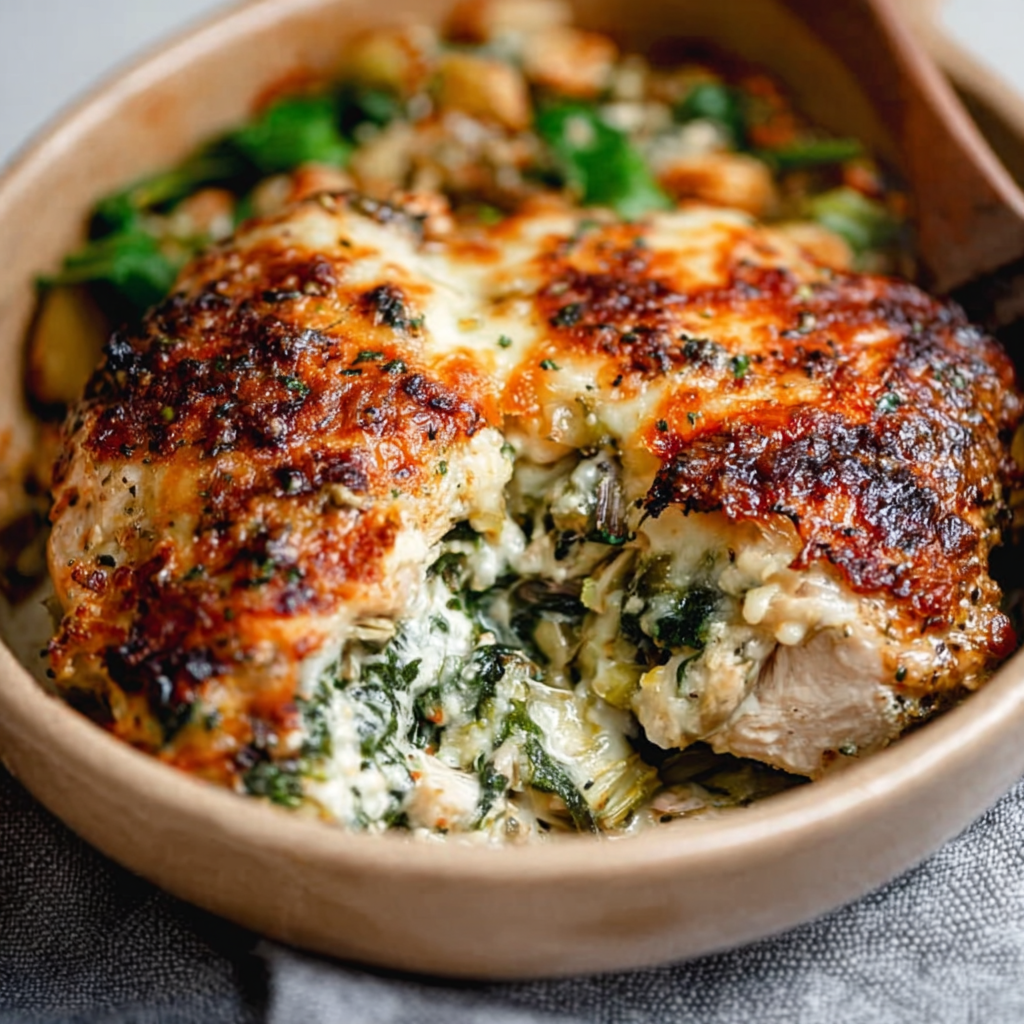 spinach artichoke chicken bake