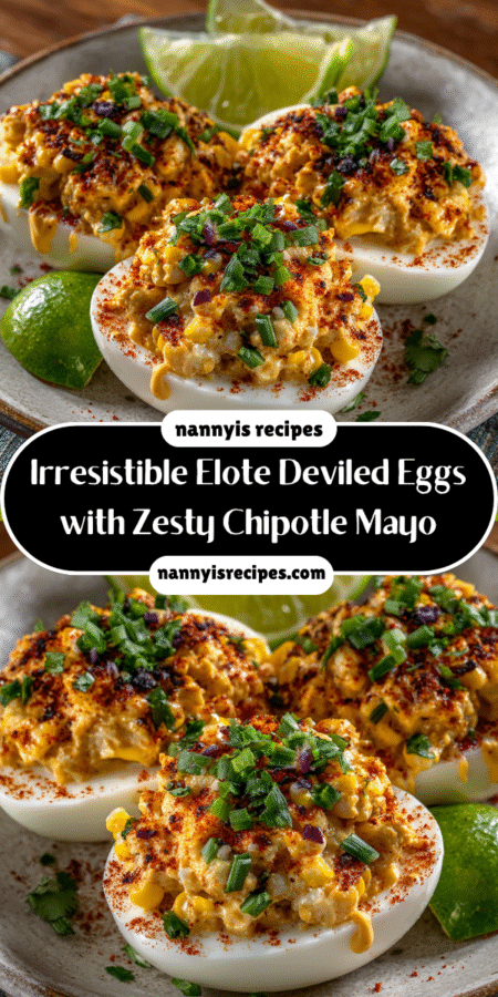Irresistible Elote Deviled Eggs with Zesty Chipotle Mayo will surprise your taste buds! 7 1 3