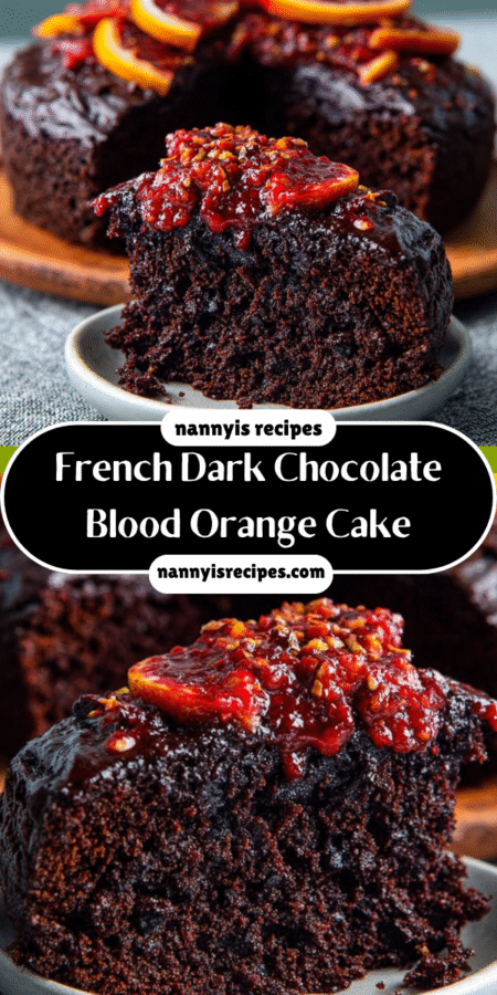 French Dark Chocolate Blood Orange Cake captivates all! 7 3 5
