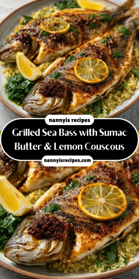 Grilled Sea Bass with Sumac Butter & Lemon Couscous That Impresses! 7 4 6