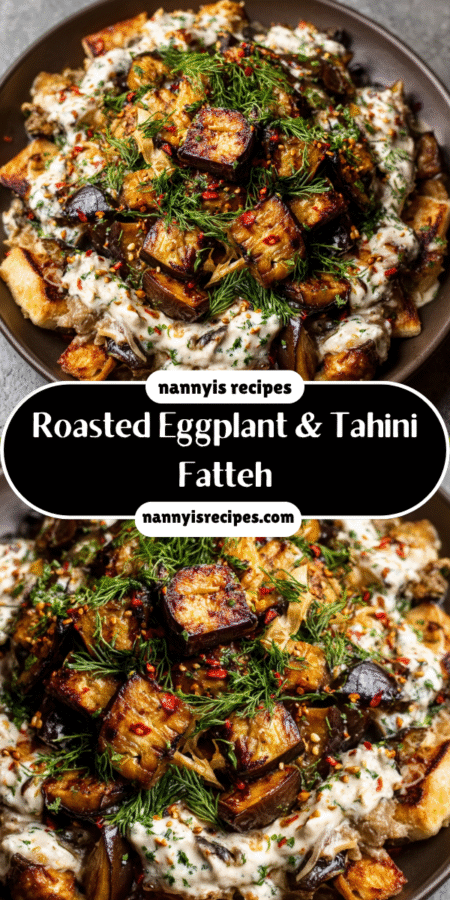 Roasted Eggplant & Tahini Fatteh: A Flavorful Delight! 7 4 8