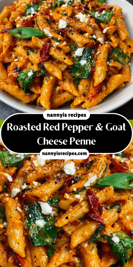 Roasted Red Pepper & Goat Cheese Penne: A Creamy Delight 7 8 12