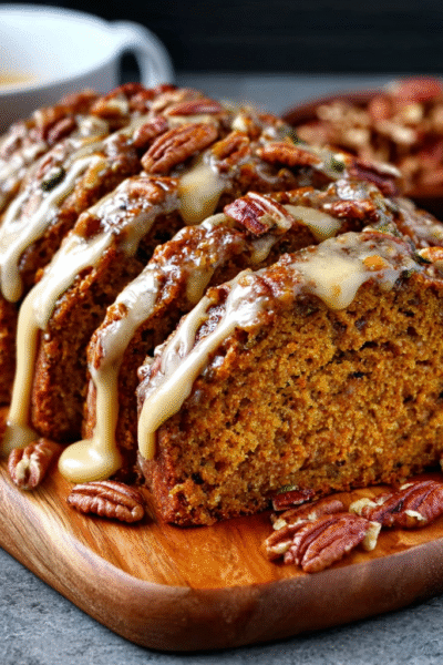 Autumn Spice Pumpkin Loaf with Nutty Glaze