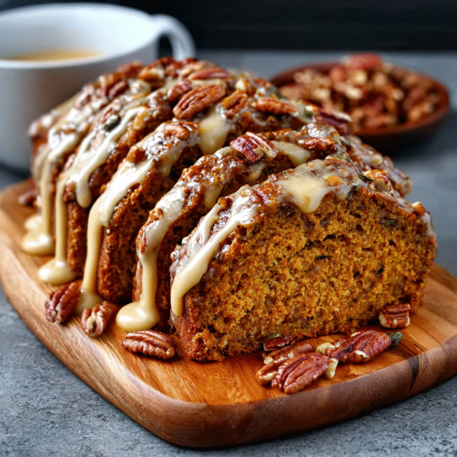Autumn Spice Pumpkin Loaf with Nutty Glaze