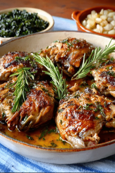 Braised Rabbit with Rosemary & Garlic