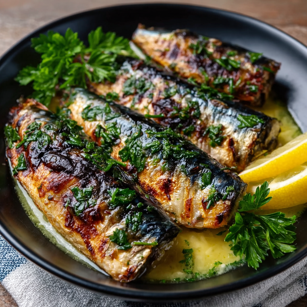 Broiled Mackerel with Lemon Butter Sauce