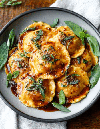 Butternut Squash Ravioli with Brown Butter Sage Sauce