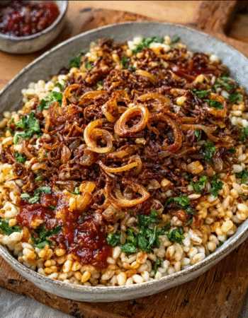 Caramelized Onion Koshari Bowls