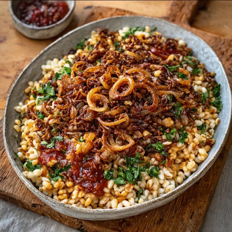 Caramelized Onion Koshari Bowls: A Flavorful Delight! 6 Caramelized Onion Koshari Bowls