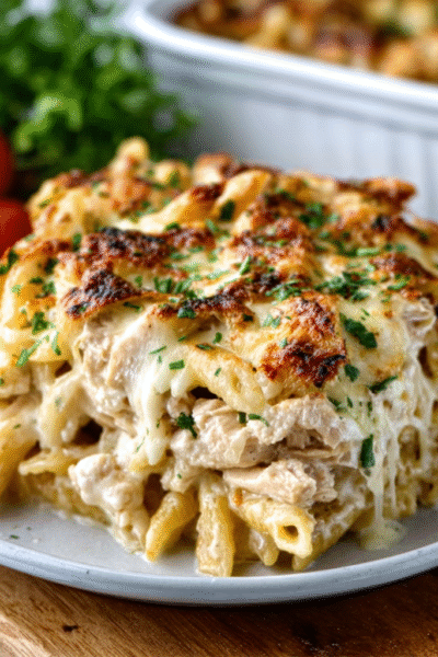 Chicken Alfredo Pasta Bake