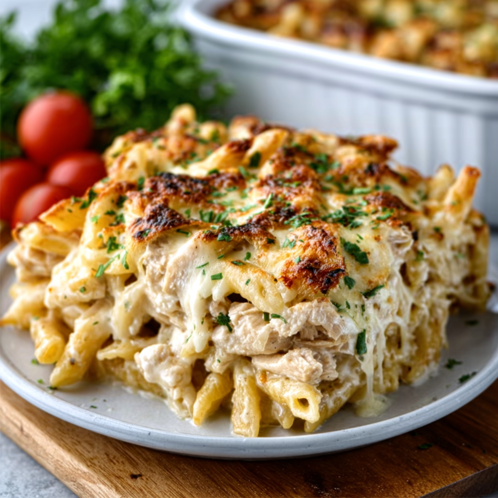Chicken Alfredo Pasta Bake