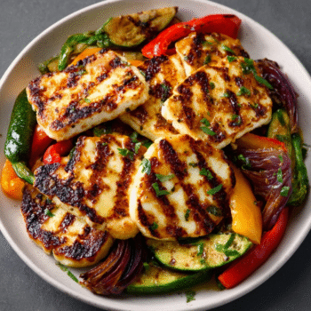 Citrus-Marinated Halloumi with Grilled Vegetables