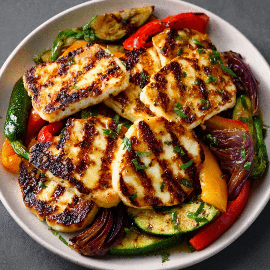 Citrus-Marinated Halloumi with Grilled Vegetables: Try This Flavorful Recipe! 6 Citrus-Marinated Halloumi with Grilled Vegetables
