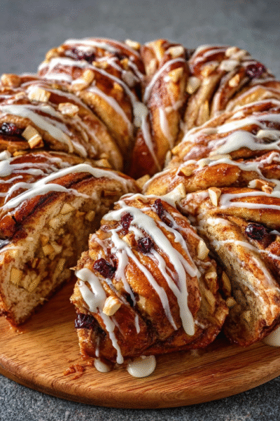 Cozy Apple Kringle with Vanilla Glaze