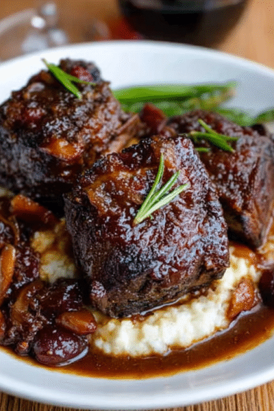 Cranberry Chipotle Glazed Short Ribs