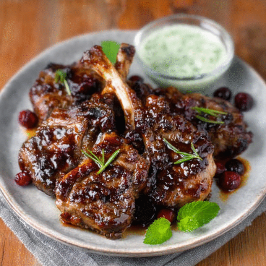 Cranberry-Glazed Lamb Chops