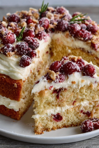 Cranberry Orange Mascarpone Cake
