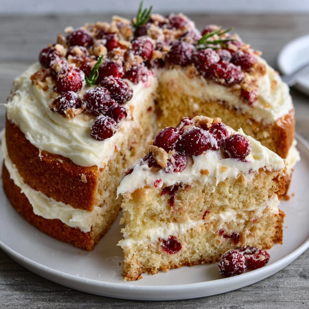 Cranberry Orange Mascarpone Cake