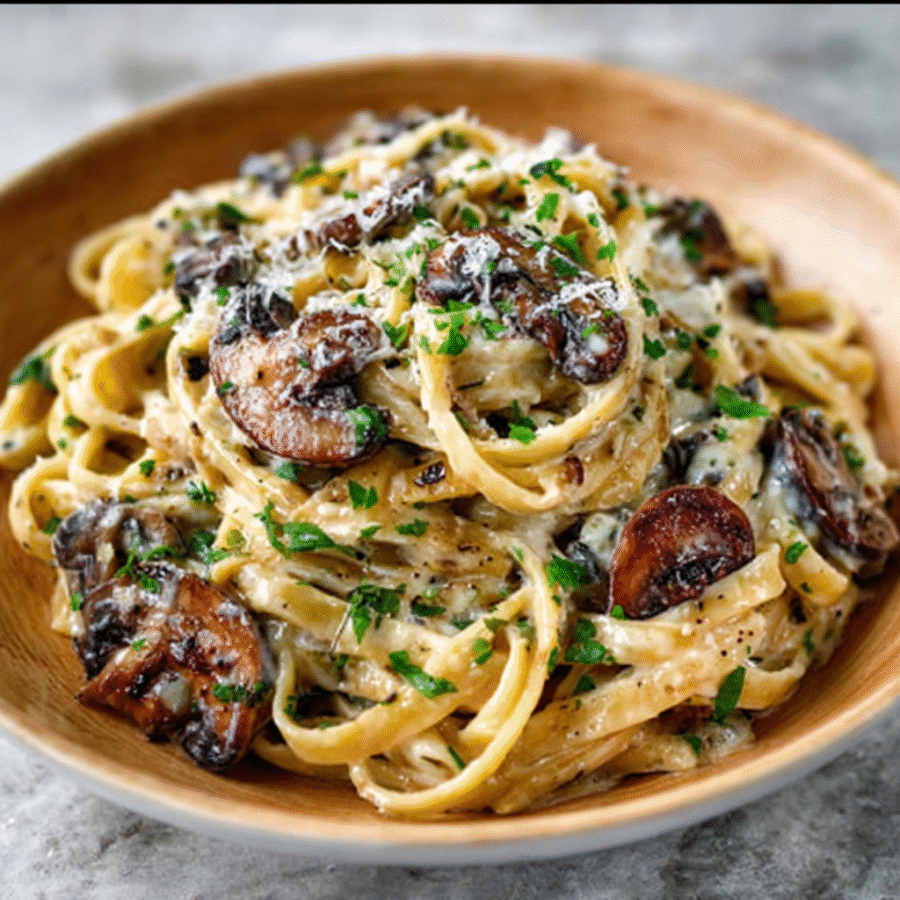 Creamy Truffle Mushroom Fettuccine recipe you'll love! 6 Creamy Truffle Mushroom Fettuccine