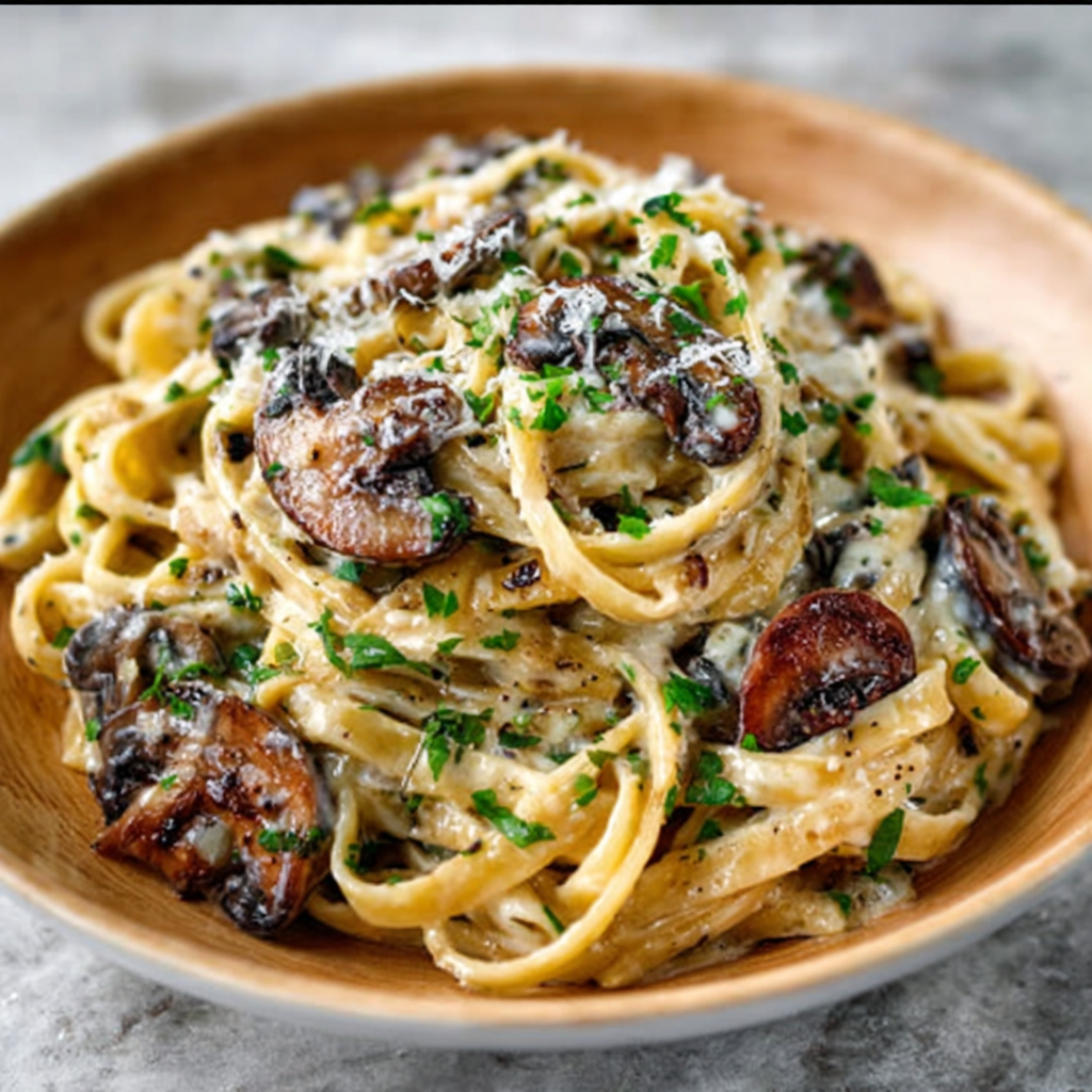 Creamy Truffle Mushroom Fettuccine