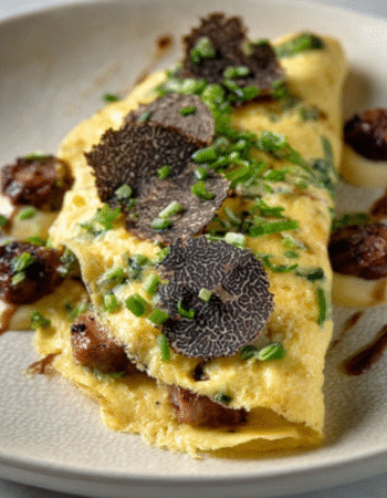 Duck Egg Omelet with Truffle Cream