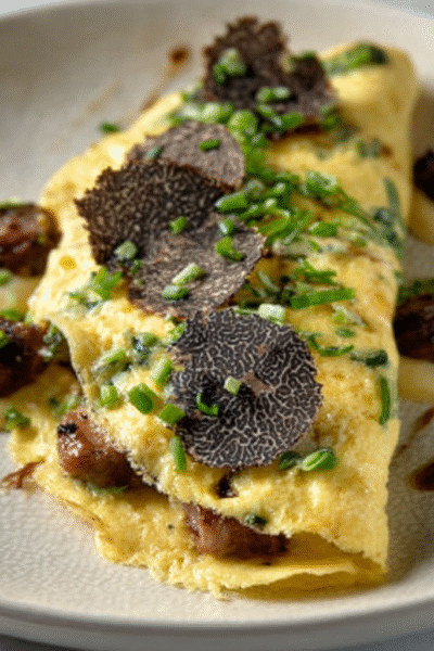 Duck Egg Omelet with Truffle Cream