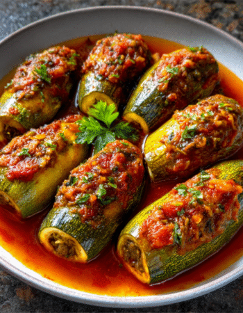 Egyptian-Style Stuffed Zucchini in Tomato Broth