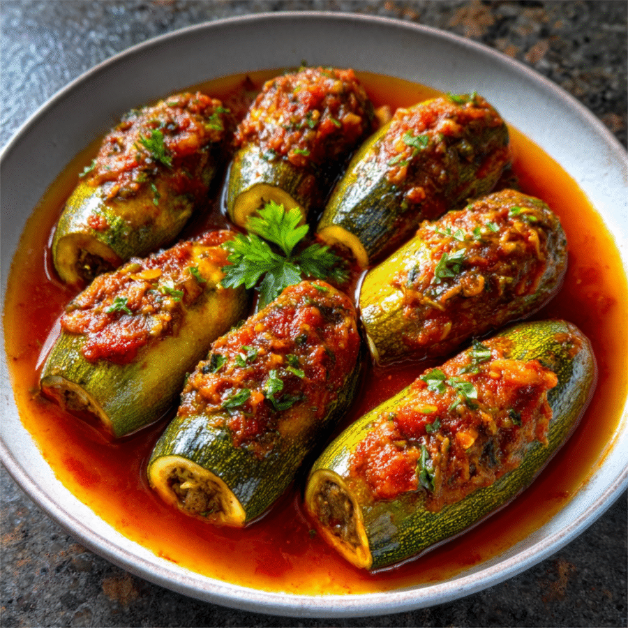 Egyptian-Style Stuffed Zucchini in Tomato Broth Recipe Unveiled! 6 Egyptian-Style Stuffed Zucchini in Tomato Broth