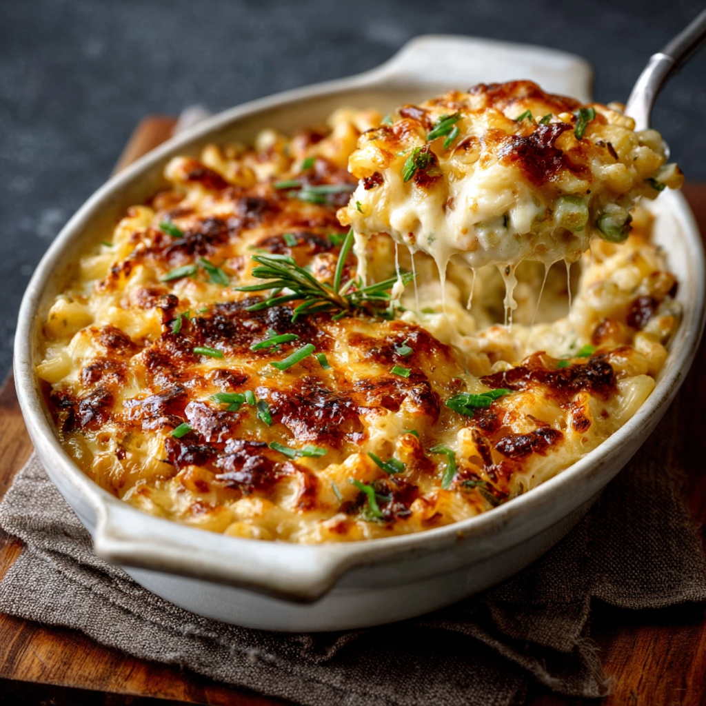 Four-Cheese Baked Macaroni Gratin
