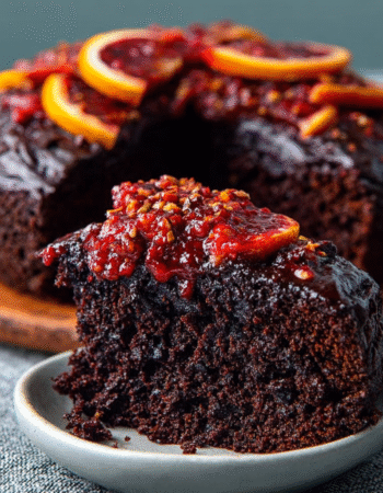 French Dark Chocolate Blood Orange Cake