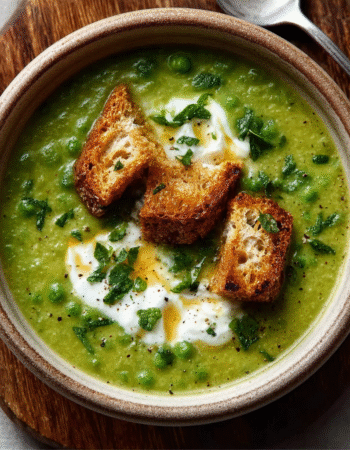 Fresh Pea & Mint Soup with Crème Fraîche