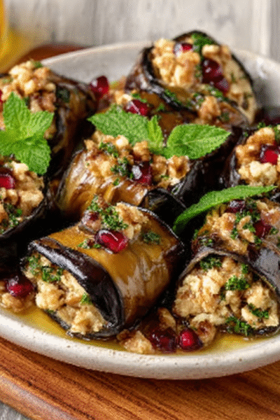 Georgian Walnut-Herb Eggplant Rolls