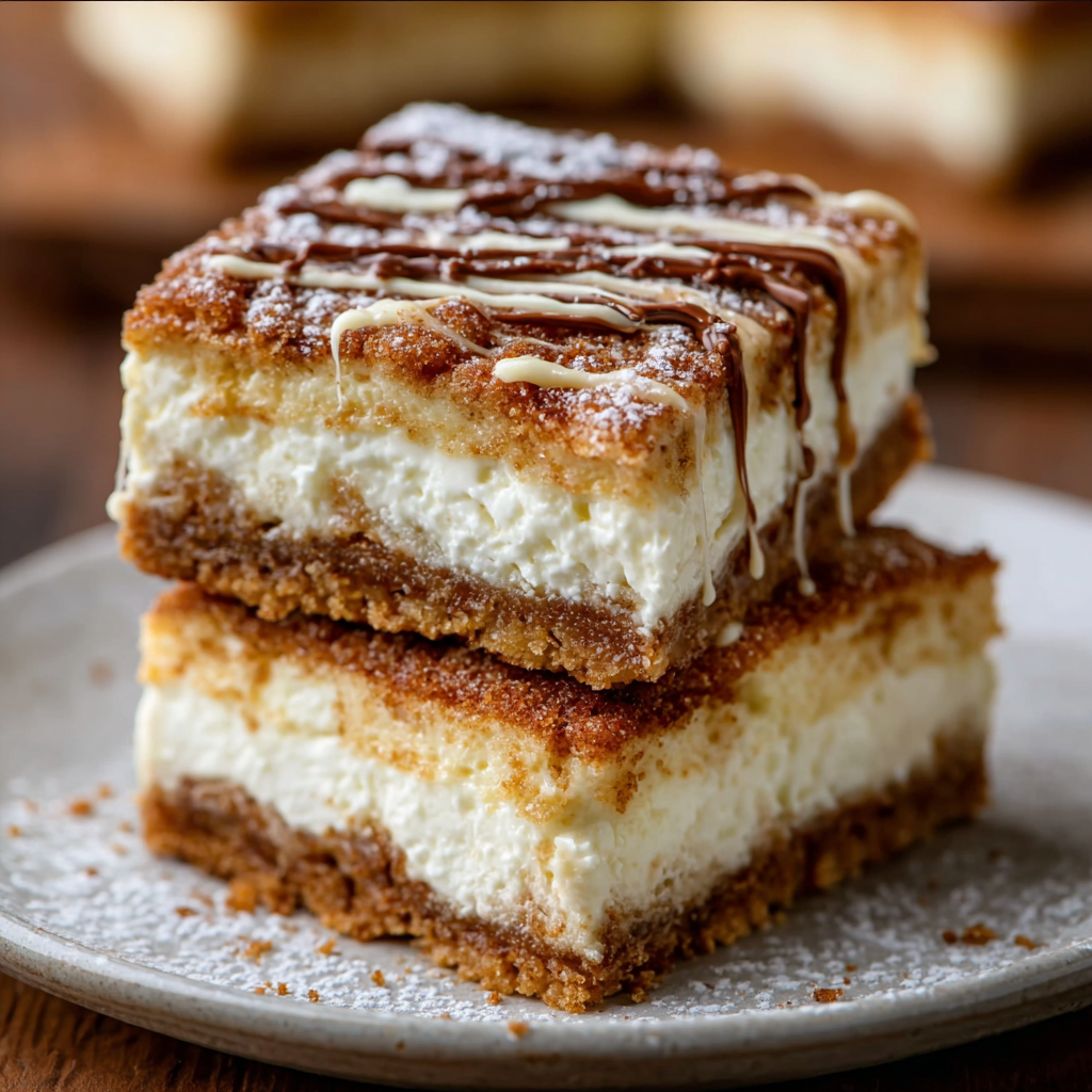 Gingerbread Churro Cheesecake Bars