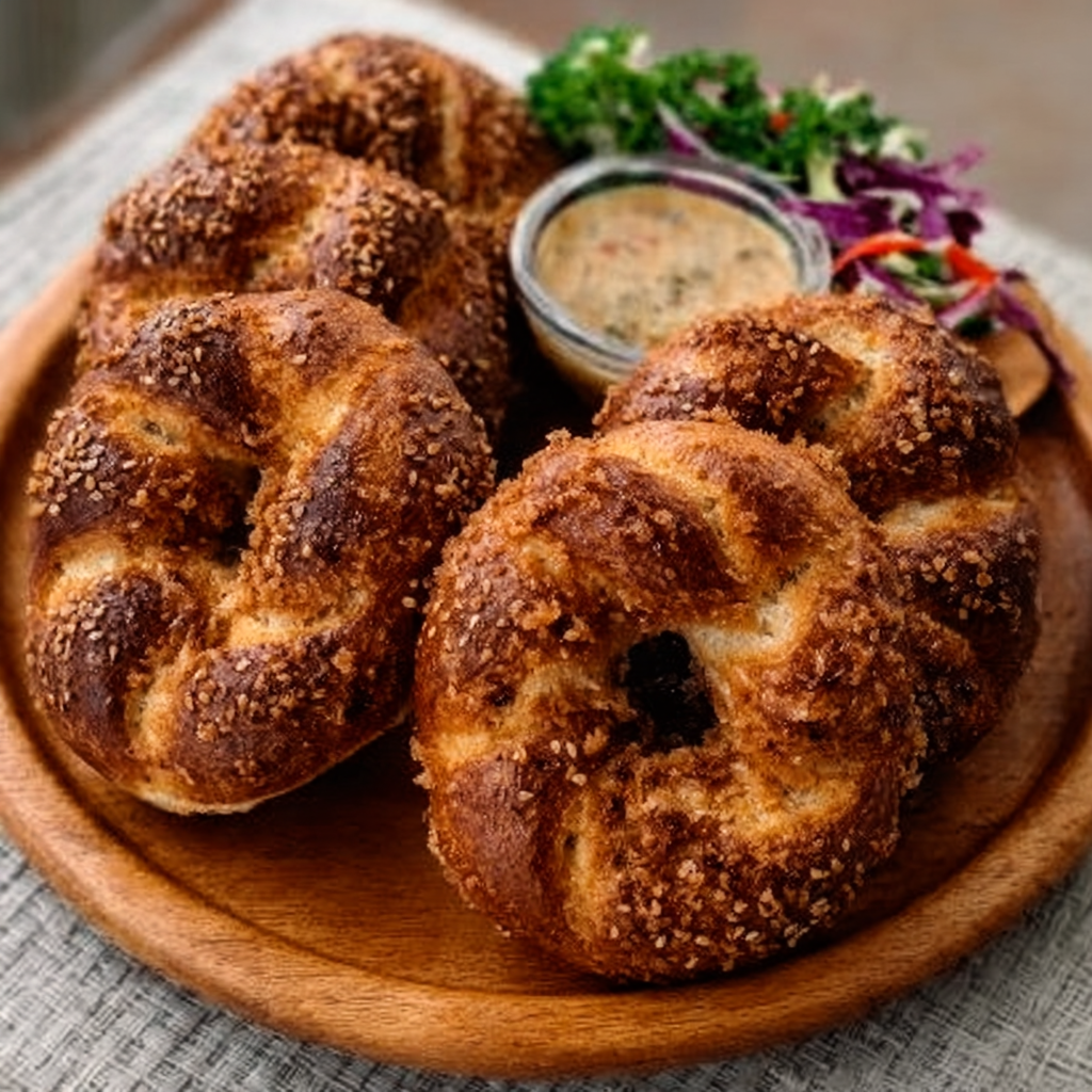 Istanbul Street Simit Sliders with Tahini Sauce