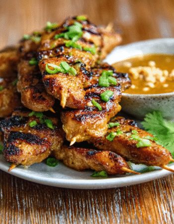 Keto Chicken Satay with Peanut Dipping Sauce