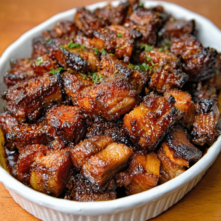 Keto Pork Belly Burnt Ends