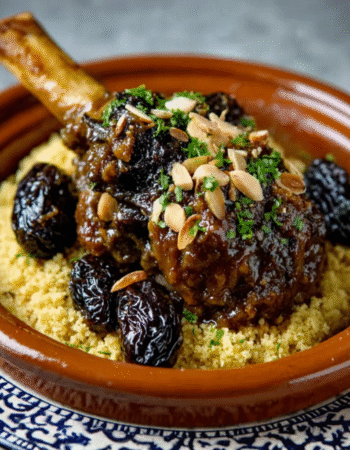 Lamb Shank Tagine with Prunes & Almonds
