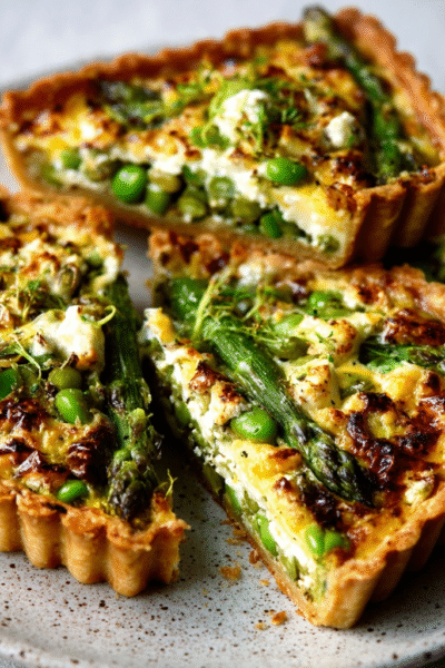 Lemon-Asparagus & Broad Bean Tart