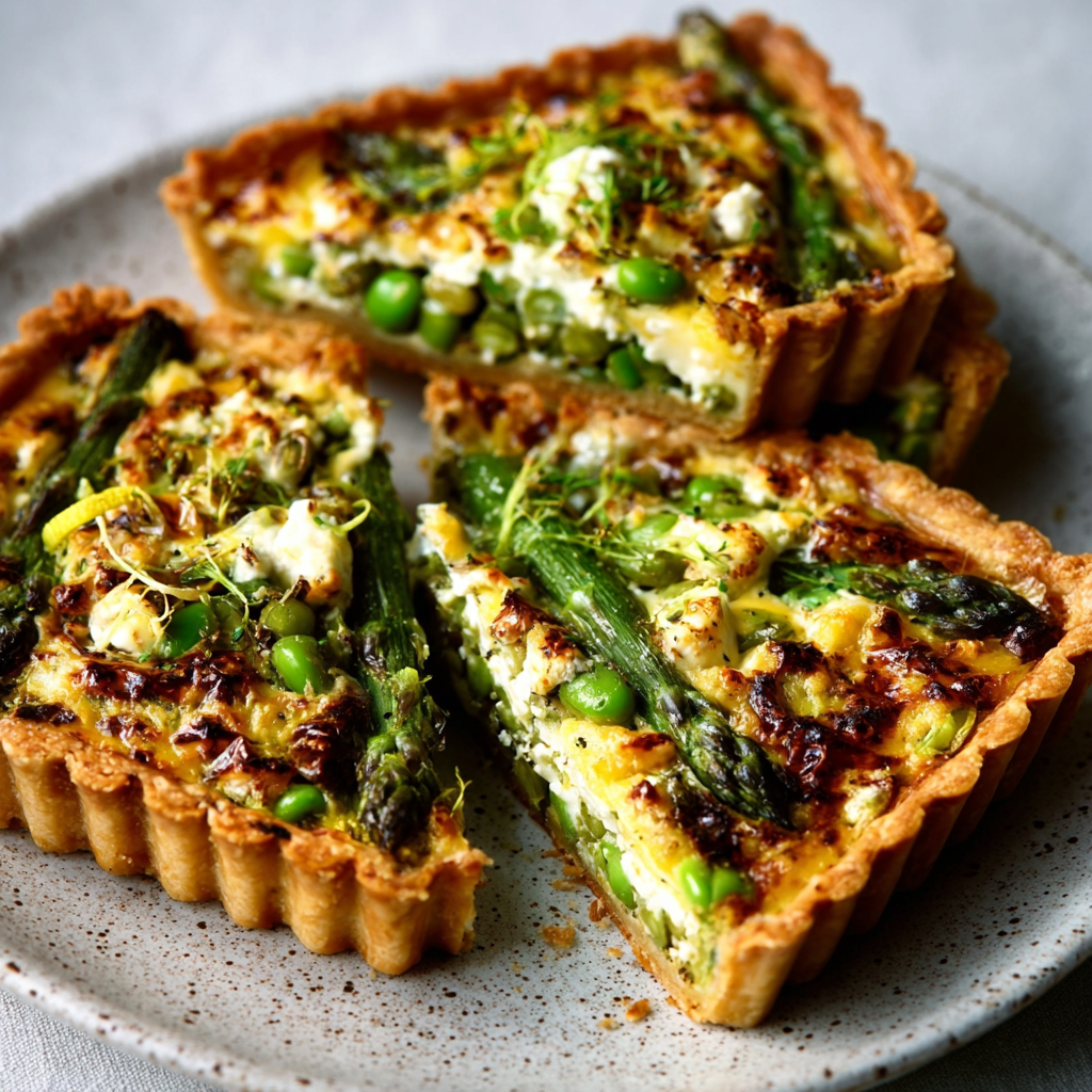 Lemon-Asparagus & Broad Bean Tart