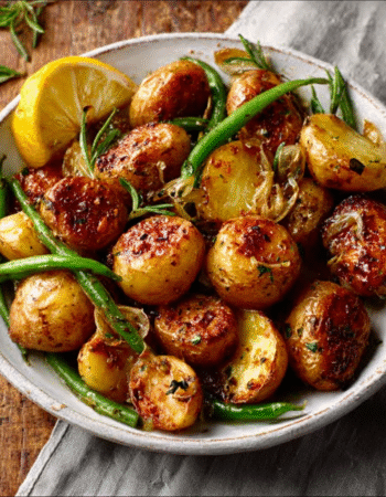 Lemon Rosemary Roasted Potatoes & Green Beans