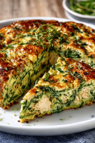 Light Chicken & Spinach Frittata with Thyme